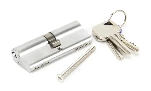 Click Here To Enlarge This Photo Of 46253 From The Anvil Satin Chrome 40/40 5pin Euro Profile Double Cylinder (Keyed Alike)