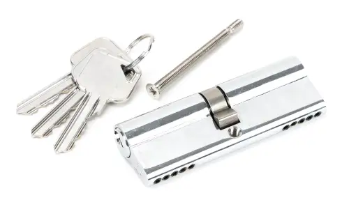Click Here To Enlarge This Photo Of 46258 From The Anvil Polished Chrome 45/45 5pin Euro Profile Double Cylinder (Keyed Alike)