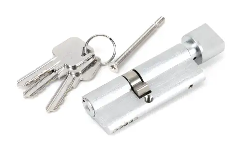 Click Here To Enlarge This Photo Of 46265 From The Anvil Satin Chrome 35/45T 5pin Euro Profile Cylinder & Turn