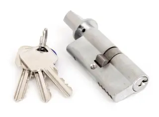 46274 From The Anvil Satin Chrome 35/35 5pin Euro Profile Cylinder & Turn (Keyed Alike)