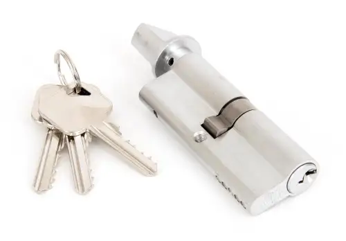 Click Here To Enlarge This Photo Of 46277 From The Anvil Satin Chrome 40/40 5pin Euro Profile Cylinder & Turn (Keyed Alike)