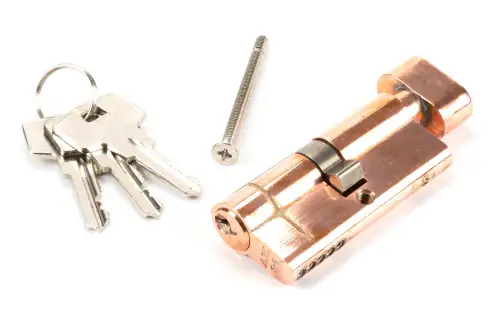 Click Here To Enlarge This Photo Of 45869 From The Anvil Polished Bronze 35/35 5pin Euro Profile Cylinder & Turn (Keyed Alike)