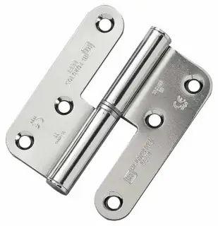H105-LR-BZP Royde & Tucker 98mm x 82mm x 3mm Grade 11 Hi-Load Journal Support Lift Off Butt Hinge (Left Hand) Bright Zinc Plated