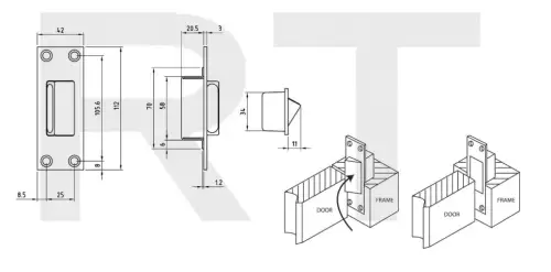 Click Here To Enlarge This Photo Of H131-105 Royde & Tucker Emergency Release Door Stop - Satin Stainless Steel