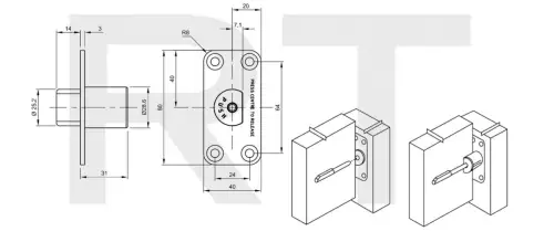 Click Here To Enlarge This Photo Of H131-106 Royde & Tucker Emergency Release Door Stop with Holdback - Satin Stainless Steel
