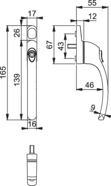 Click Here To Enlarge This Photo Of AR720-7/040 HOPPE Inline Locking Espagnolette Handle - White (50028115)