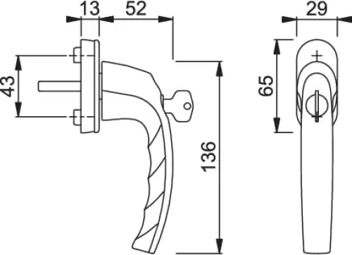 Click Here To Enlarge This Photo Of 0530S/U26 TBT1 HOPPE Atlanta Lockable Tilt & Turn Window Handle with TBT1 Operation - White (2311726)