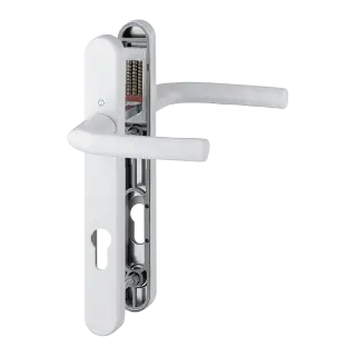 1117/3811N HOPPE Birmingham 92mm UPVC Lever Door Handles on Narrow Backplate (122mm c/c) - White (3627095)