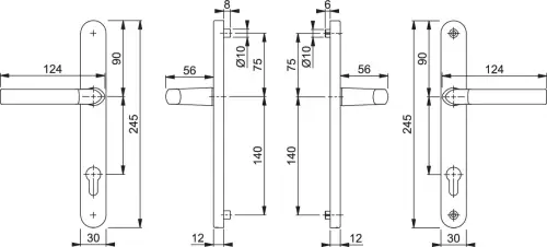 Click Here To Enlarge This Photo Of 1117/3810N HOPPE Birmingham 92mm UPVC Lever Door Handles on Narrow Backplate (215mm c/c) - Silver (3626519)