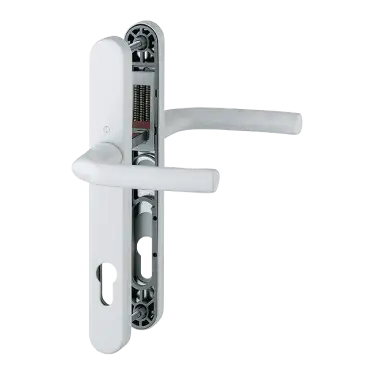 Click Here To Enlarge This Photo Of 1117/3810N HOPPE Birmingham 92mm UPVC Lever Door Handles on Narrow Backplate (215mm c/c) - White (3626623)