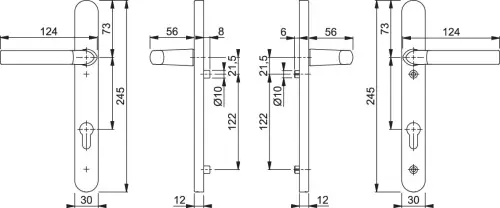 Click Here To Enlarge This Photo Of 1117/3811N HOPPE Birmingham 92mm UPVC Lever Door Handles on Narrow Backplate (122mm c/c) - Silver (3627028)