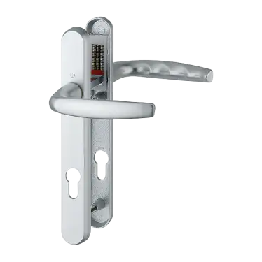 Click Here To Enlarge This Photo Of 1530/3831N HOPPE Atlanta 92mm UPVC Lever Door Handles on Narrow Backplate (122mm c/c) - Silver (3628215)