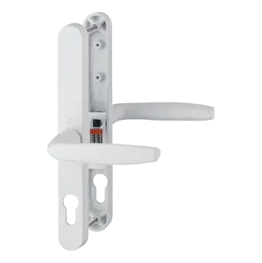 Click Here To Enlarge This Photo Of 1715/3840N HOPPE Brugge 68mm UPVC Lever Door Handles on Narrow Backplate (215mm c/c) - White (1926956)