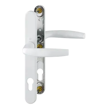 Click Here To Enlarge This Photo Of 1530/3346 HOPPE Atlanta 92mm UPVC Lever Door Handles on Narrow Backplate with 3 Hole Fix - White (2353328)