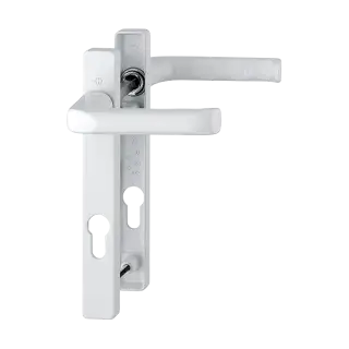 113/366M HOPPE London 92mm UPVC Lever Door Handles on Narrow Backplate (122mm c/c) - White (618637)
