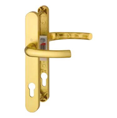 Click Here To Enlarge This Photo Of 1710RH/3633N/3623N HOPPE Tokyo 92mm UPVC Lever Door Handles on Narrow Backplate (215mm c/c) - Gold (2768689)
