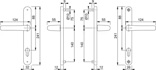 Click Here To Enlarge This Photo Of 1710RH/3633N/3623N HOPPE Tokyo 92mm UPVC Lever Door Handles on Narrow Backplate (215mm c/c) - Gold (2768689)