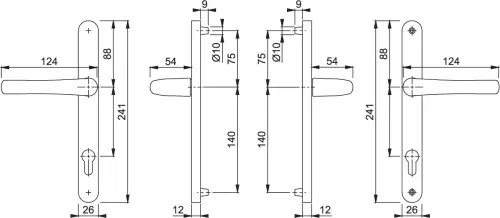 Click Here To Enlarge This Photo Of 1710RH/3623N HOPPE Tokyo 92mm UPVC Lever Door Handles on Narrow Backplate (215mm c/c) - Silver (1992064)