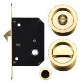 Zoo Hardware - FB81 Sliding Door Lock Set - Suitable for 35-45mm Thick Doors Polished Brass