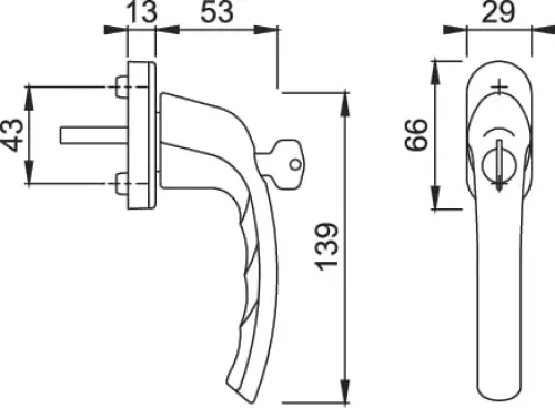 Click Here To Enlarge This Photo Of 0710S/U26 HOPPE Tokyo Lockable Tilt & Turn Window Handle - White (8167355)