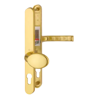 Click Here To Enlarge This Photo Of 76G/3620N/113 HOPPE London 92/62mm UPVC Lever/Pad Door Handles on Narrow Backplate (240mm c/c) - Gold (831890)