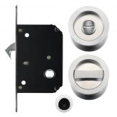 Zoo Hardware - FB81SC Sliding Door Lock Set - Suitable for 35-45mm Thick Doors Satin Chrome
