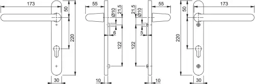 Click Here To Enlarge This Photo Of 137/3337 HOPPE Paris 92mm UPVC Extra Long Lever Door Handles on Narrow Backplate (122mm c/c) - Gold (1960118)