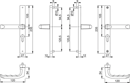 Click Here To Enlarge This Photo Of 113/363M HOPPE London 47mm UPVC Lever Door Handles on Narrow Backplate (197mm c/c) - Matt Black (3217715)