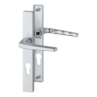 117L/2160N/216N HOPPE Frankfurt 70mm UPVC Lever Door Handles on Narrow Backplate (200mm c/c) - Silver (1718954)