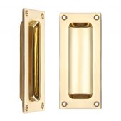 FB90 - Zoo Hardware Fulton & Bray Flush Pull - 102 x 45mm (13mm Depth) Polished Brass