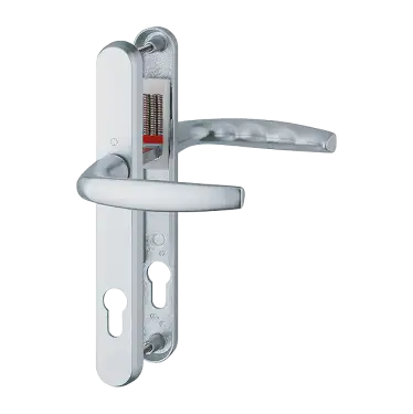Click Here To Enlarge This Photo Of 1530/3830N HOPPE Atlanta 92mm UPVC Lever Door Handles on Narrow Backplate (215mm c/c) - Silver (3627183)