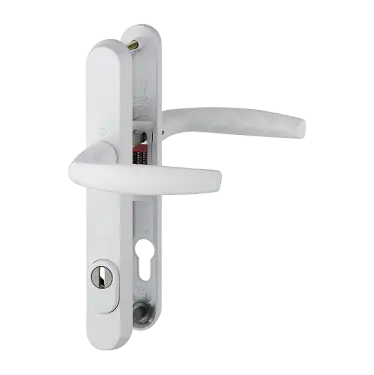 Click Here To Enlarge This Photo Of 1530/3259N-ZA/3830N HOPPE Atlanta 92mm UPVC TS007 High Security Lever Door Handles on Narrow Backplate (215mm c/c) - White (3625604)