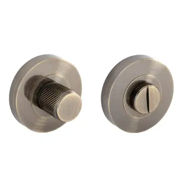 Click Here To Enlarge This Photo Of Eclipse 63295 Antique Brass Linear Thumbturn & Release on Round Rose (Insignia Range)