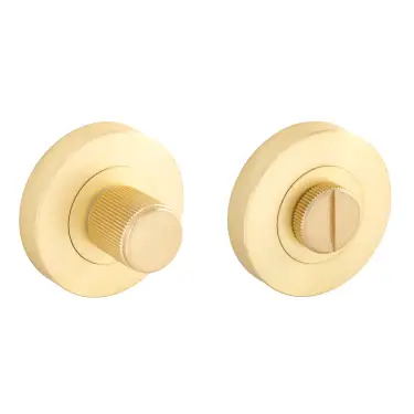 Click Here To Enlarge This Photo Of Eclipse 63293 Satin Brass Linear Thumbturn & Release on Round Rose (Insignia Range)