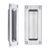 FB90SC - Zoo Hardware Fulton & Bray Flush Pull - 102 x 45mm (13mm Depth) Satin Chrome