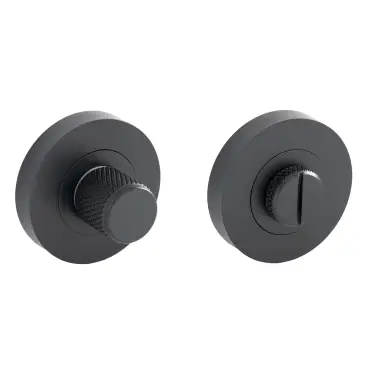 Click Here To Enlarge This Photo Of Eclipse 63281 Matt Black Knurled Thumbturn & Release on Round Rose (Insignia Range)