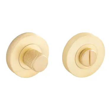 Click Here To Enlarge This Photo Of Eclipse 63283 Satin Brass Knurled Thumbturn & Release on Round Rose (Insignia Range)