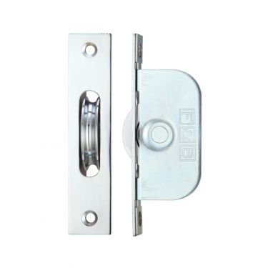 Click Here To Enlarge This Photo Of FBBP01CP - Zoo Hardware Fulton & Bray Brass Ball Bearing Pulleys - 117mm x 25mm Square Forend Polished Chrome