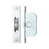 FBBP01CP - Zoo Hardware Fulton & Bray Brass Ball Bearing Pulleys - 117mm x 25mm Square Forend Polished Chrome