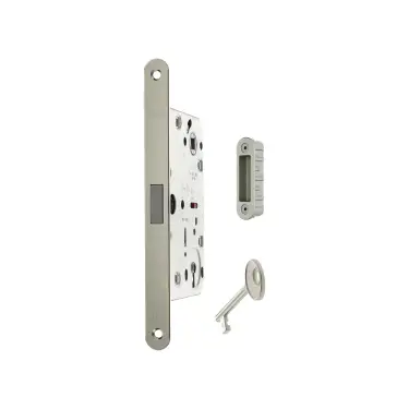 Click Here To Enlarge This Photo Of AGB2XTLKSC-ALU - AGB Polaris 2XT Magnetic Latch/Key Sashlock (60mm backset) with strike plates for ALU doors - Satin Chrome