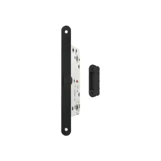 AGB2XTWC50MB-ALU - AGB Polaris 2XT Magnetic Latch/Bathroom Lock (50mm backset) with strike plates for ALU doors - Matt Black