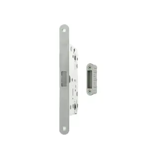 AGB2XTWC50SC-ALU - AGB Polaris 2XT Magnetic Latch/Bathroom Lock (50mm backset) with strike plates for ALU doors - Satin Chrome