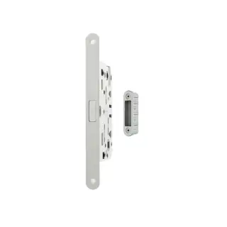 AGB2XTWC50WH-ALU - AGB Polaris 2XT Magnetic Latch/Bathroom Lock (50mm backset) with strike plates for ALU doors - White
