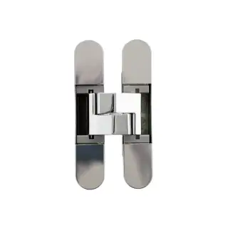 AGBH32HDPN - AGB Eclipse 3.2 Heavy Duty Adjustable Concealed Hinge - Polished Nickel (60kg per 2 hinges, 80kg per 3 hinges)