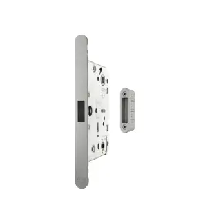 AGBMLWCSC-ALU - AGB Revolution XT Magnetic Bathroom lock (60mm backset) with strike plates for ALU doors - Satin Chrome