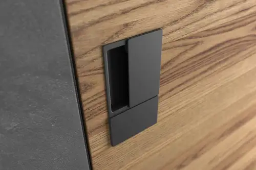 Click Here To Enlarge This Photo Of AGBWLPDMB - AGB Wave Flush Pocket Door Handle Set - Matt Black
