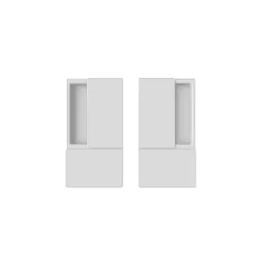 Click Here To Enlarge This Photo Of AGBWLPDWH - AGB Wave Flush Pocket Door Handle Set - White