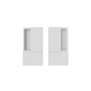 AGBWLPDWH - AGB Wave Flush Pocket Door Handle Set - White
