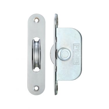 Click Here To Enlarge This Photo Of FBBP01RSC - Zoo Hardware Fulton & Bray Brass Ball Bearing Pulleys - 117mm x 25mm Radius Forend Satin Chrome