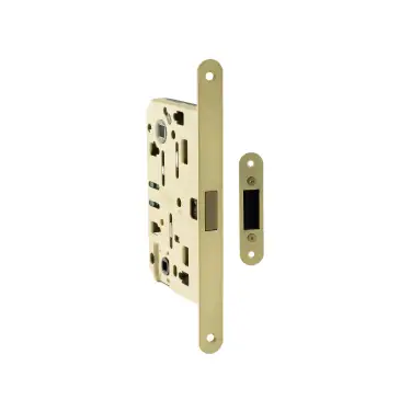 Click Here To Enlarge This Photo Of BON2XTWC60SB - Bonaiti Polaris 2XT Magnetic Latch/Bathroom Lock (60mm backset) - Satin Brass